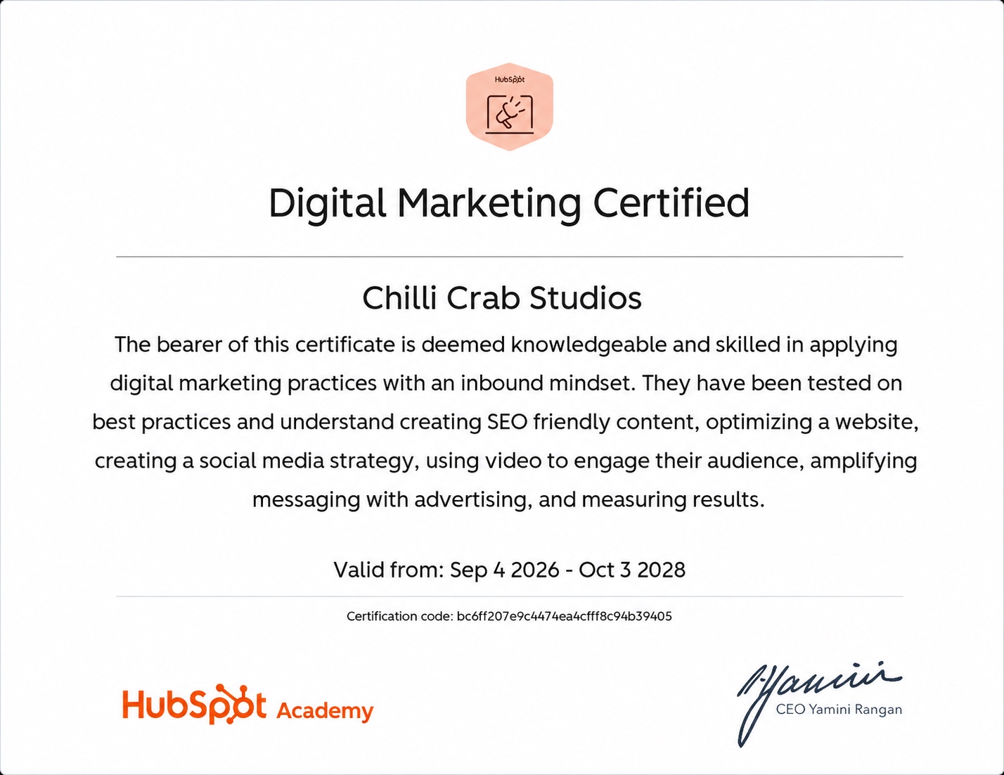 Digital Marketing Certificate