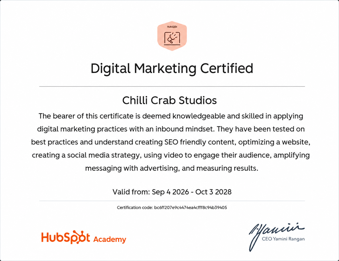 Digital Marketing Certificate